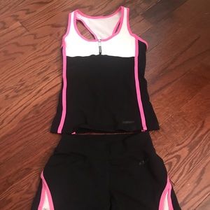 Bebe sport top and shorts pink / black (set of 2)